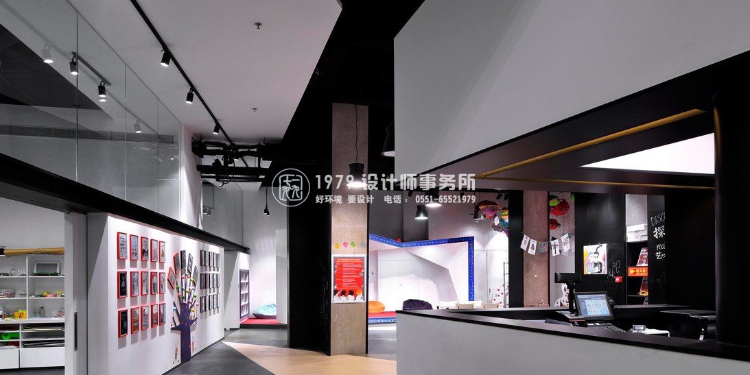 合肥教育培訓機構(gòu)吧臺及旁邊的設計效果圖