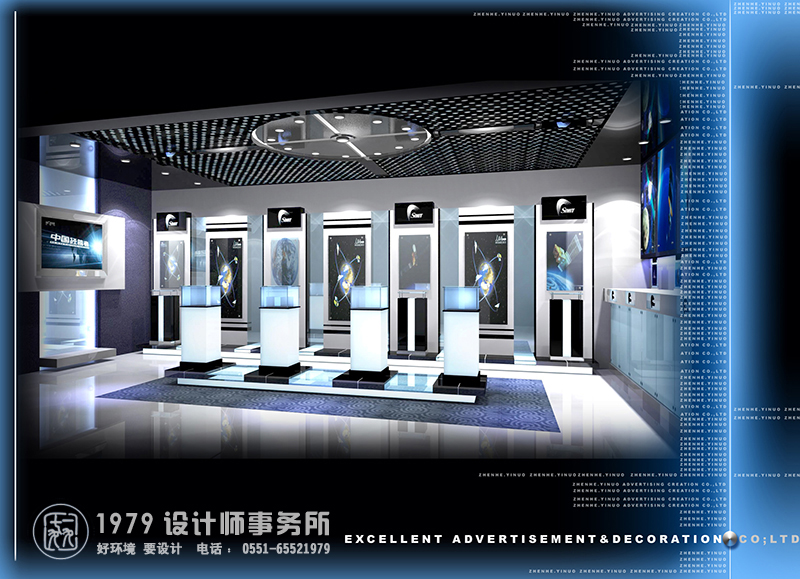衛(wèi)星所科技品展示臺設(shè)計效果圖